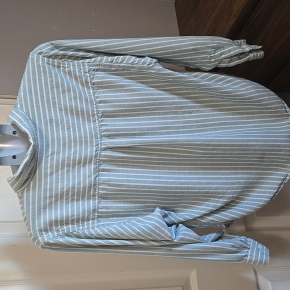 Beach Lunch Lounge Striped Button-Up Shirt Preppy Costal - Picture 8 of 12